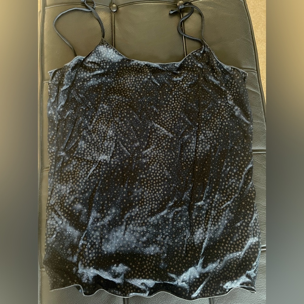 Vintage Armani Elegant shiny Black thin strap Top
